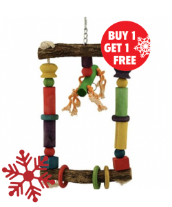 55cm Parrot-Supplies Wooden Activity Fun Swing For Parrots - Large - BOGOF